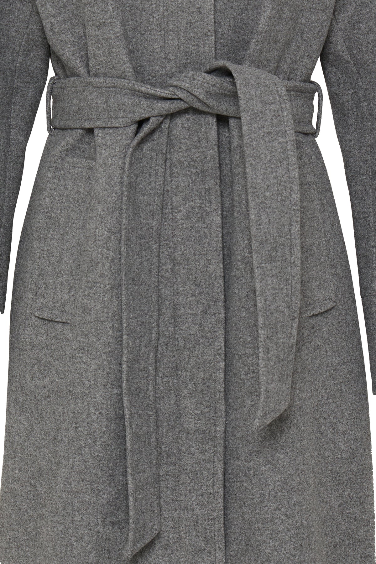 B Young CALIA Long Coat - Mid Grey Melange