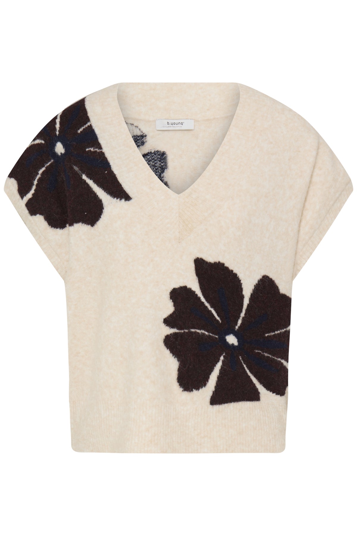 B Young OMEA V-Neck Slipover - Fig Melange Flower