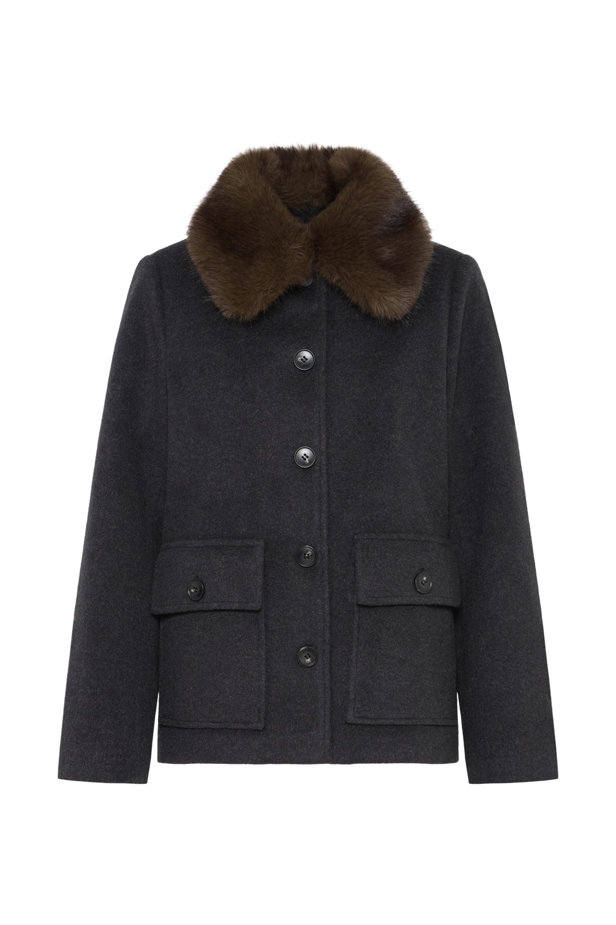 B Young BECILA Collar Jacket - Dark Grey Melange