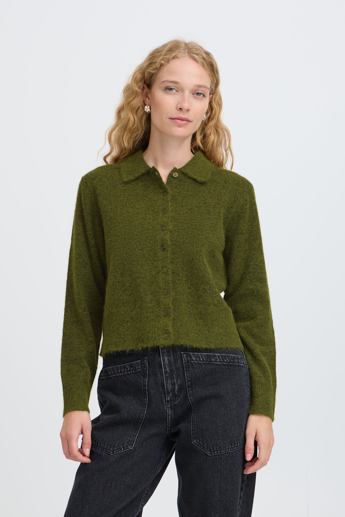 B Young MINUA Cardigan - Avacado Melange