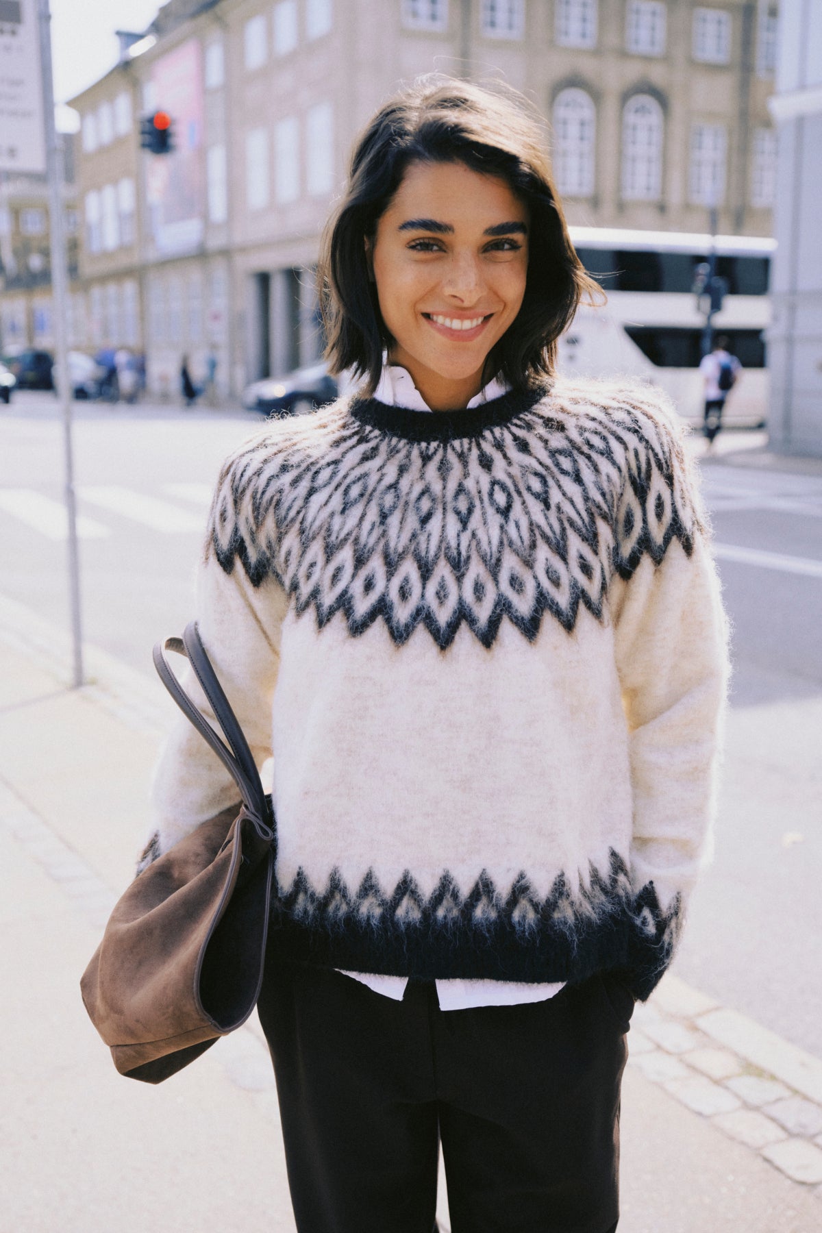 B Young MILOU Jumper - Birch Java Fair Island