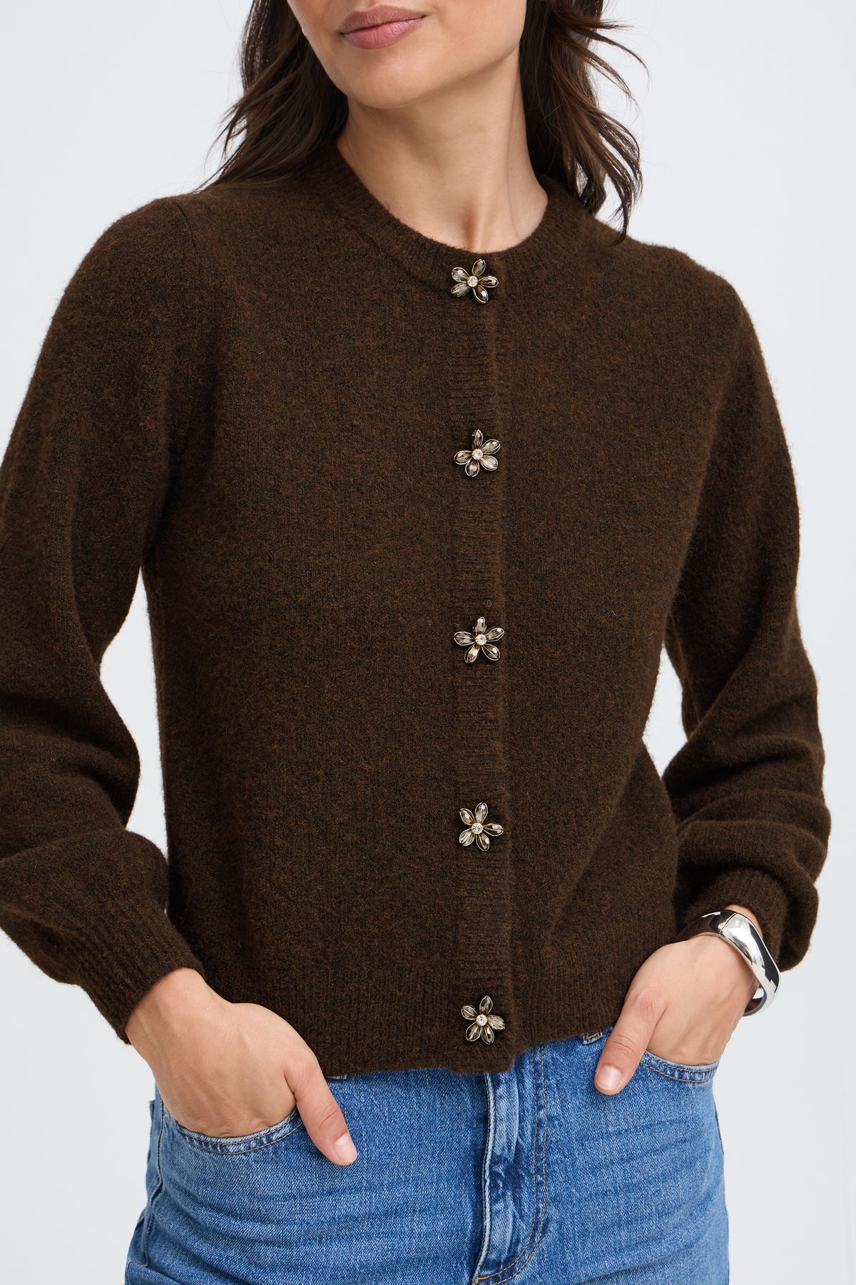 B Young OMEA Deco Cardigan - Java Melange