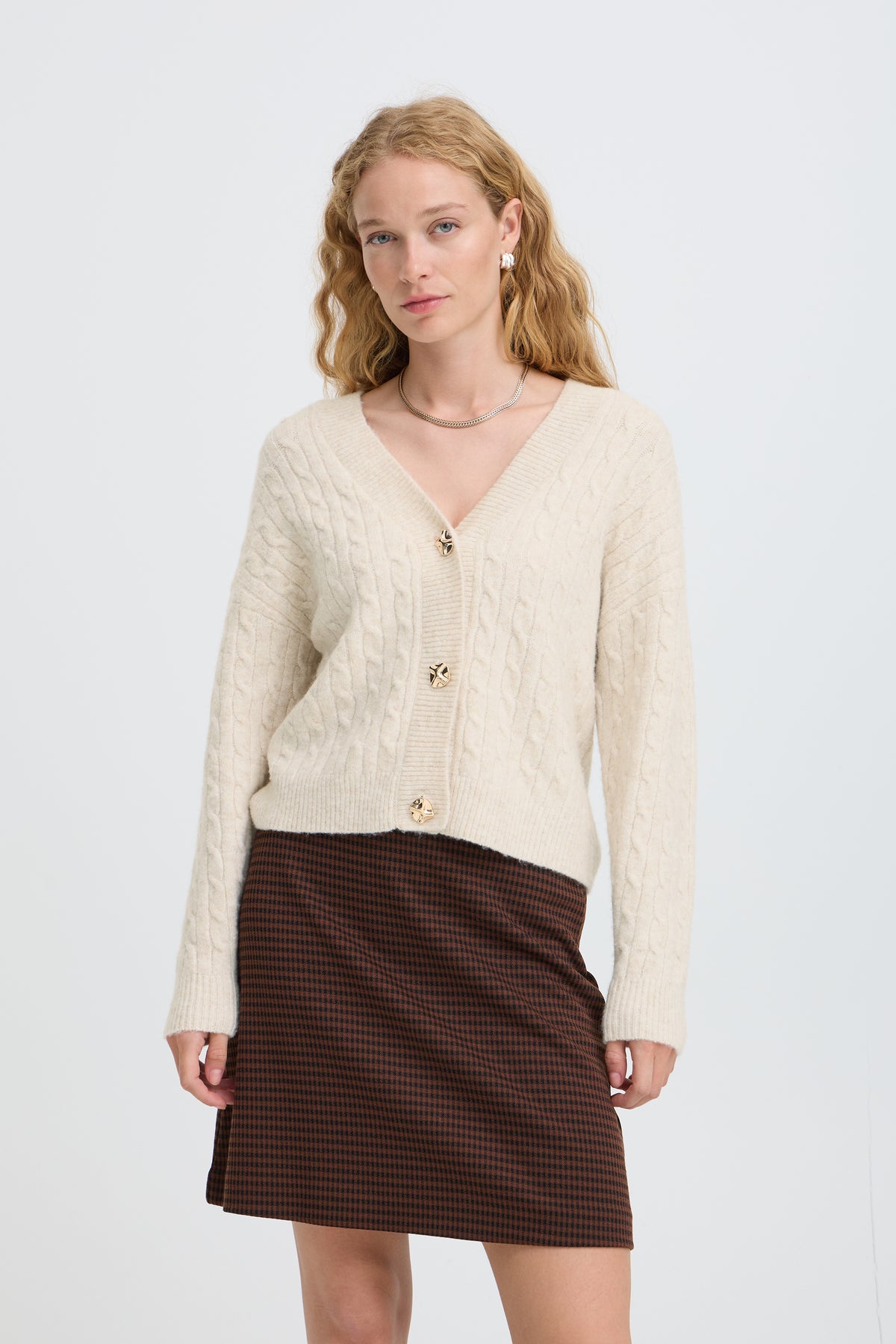 B Young MARGITE Cardigan - Birch Melange
