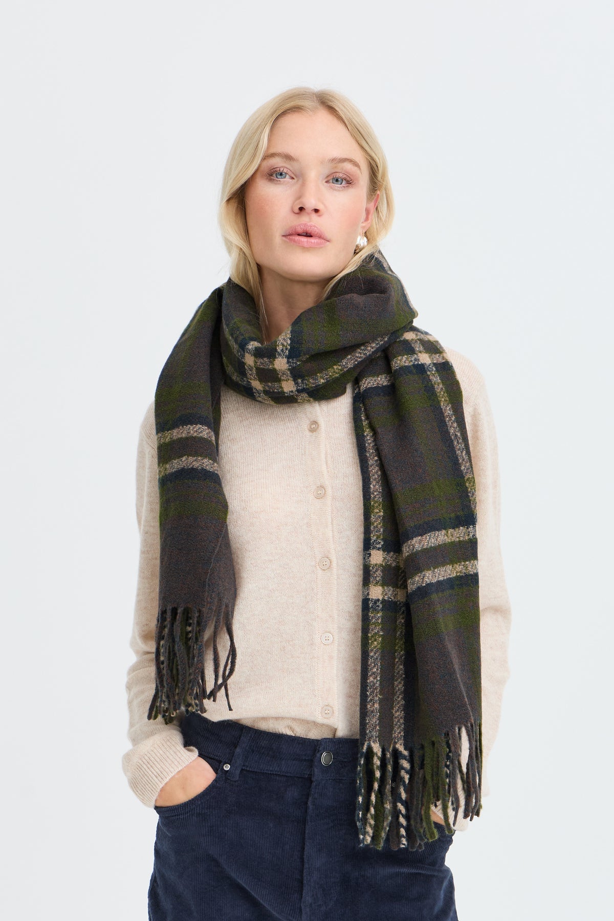 B Young WELCH Scarf - Java/Avocado Check