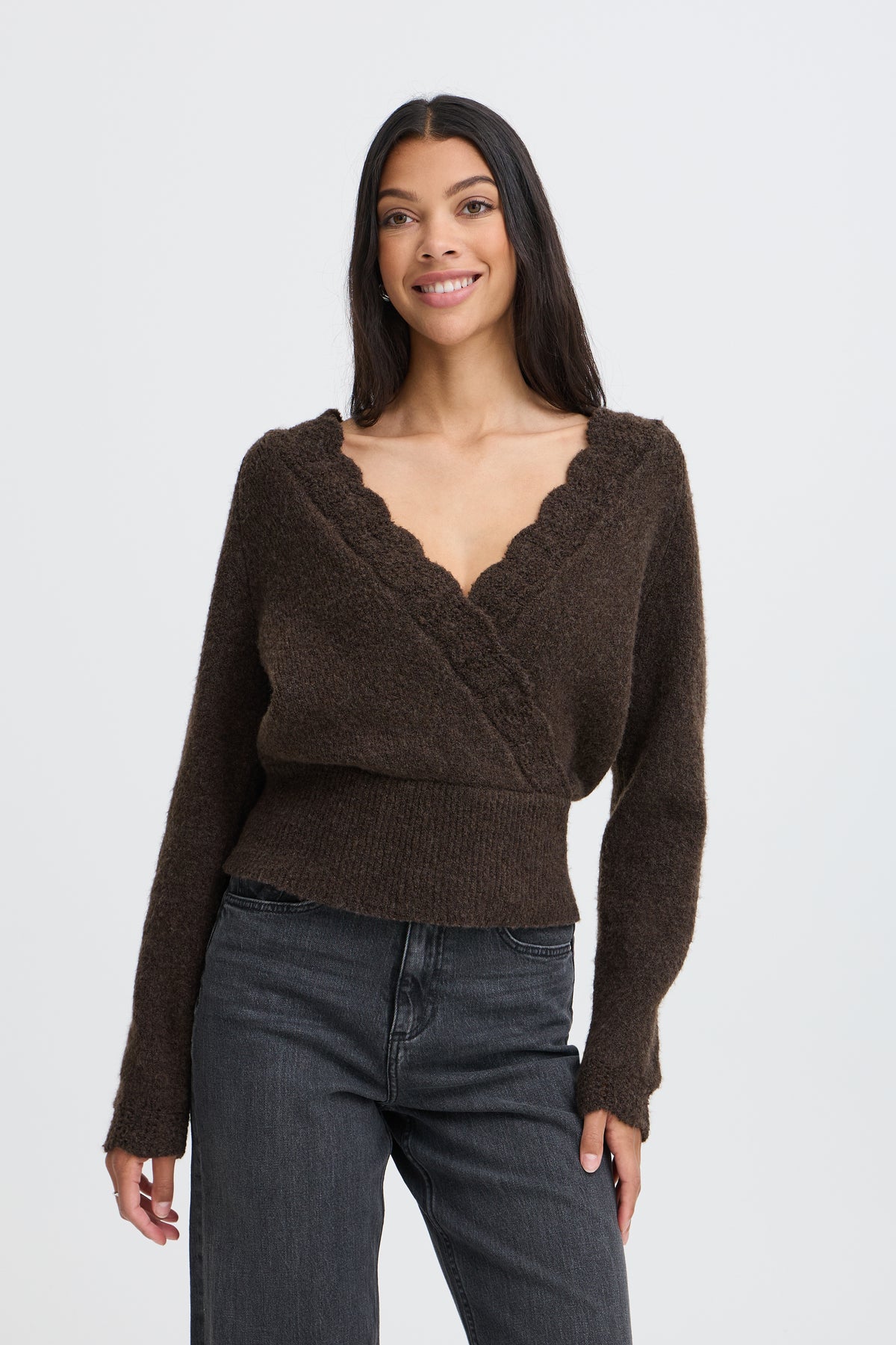 B Young MIEL Wrap Jumper - Java Melange