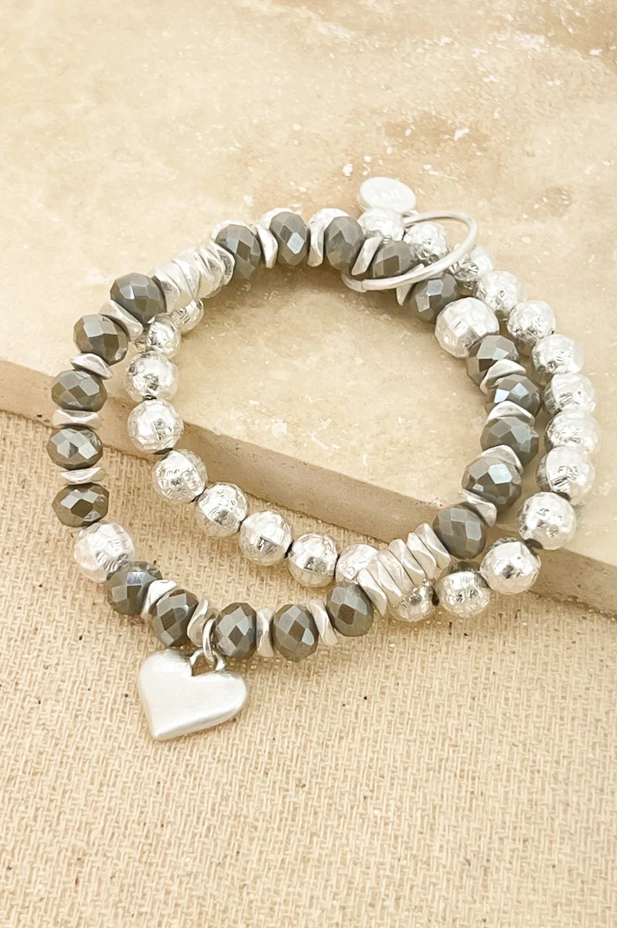 Grey 2025 beaded bracelet