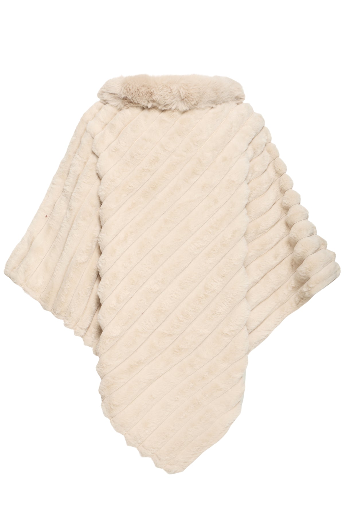 Sorbet Fake Fur Danio Poncho - Cream