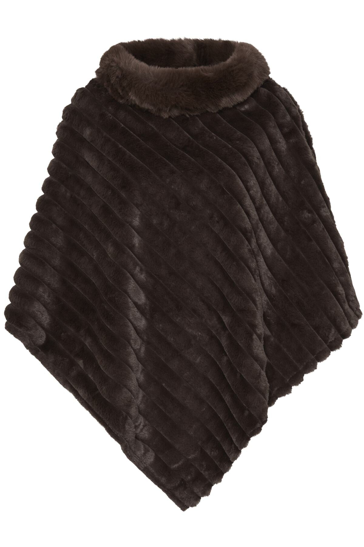Sorbet Fake Fur Danio Poncho - Chocolate