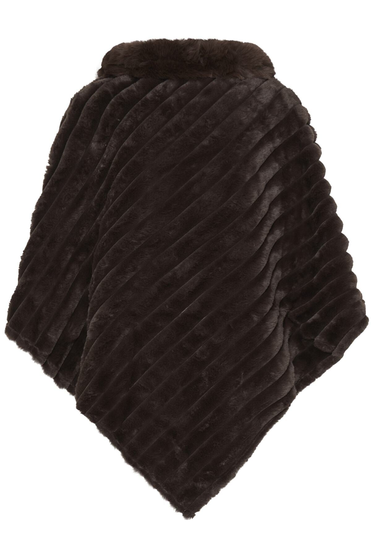 Sorbet Fake Fur Danio Poncho - Chocolate