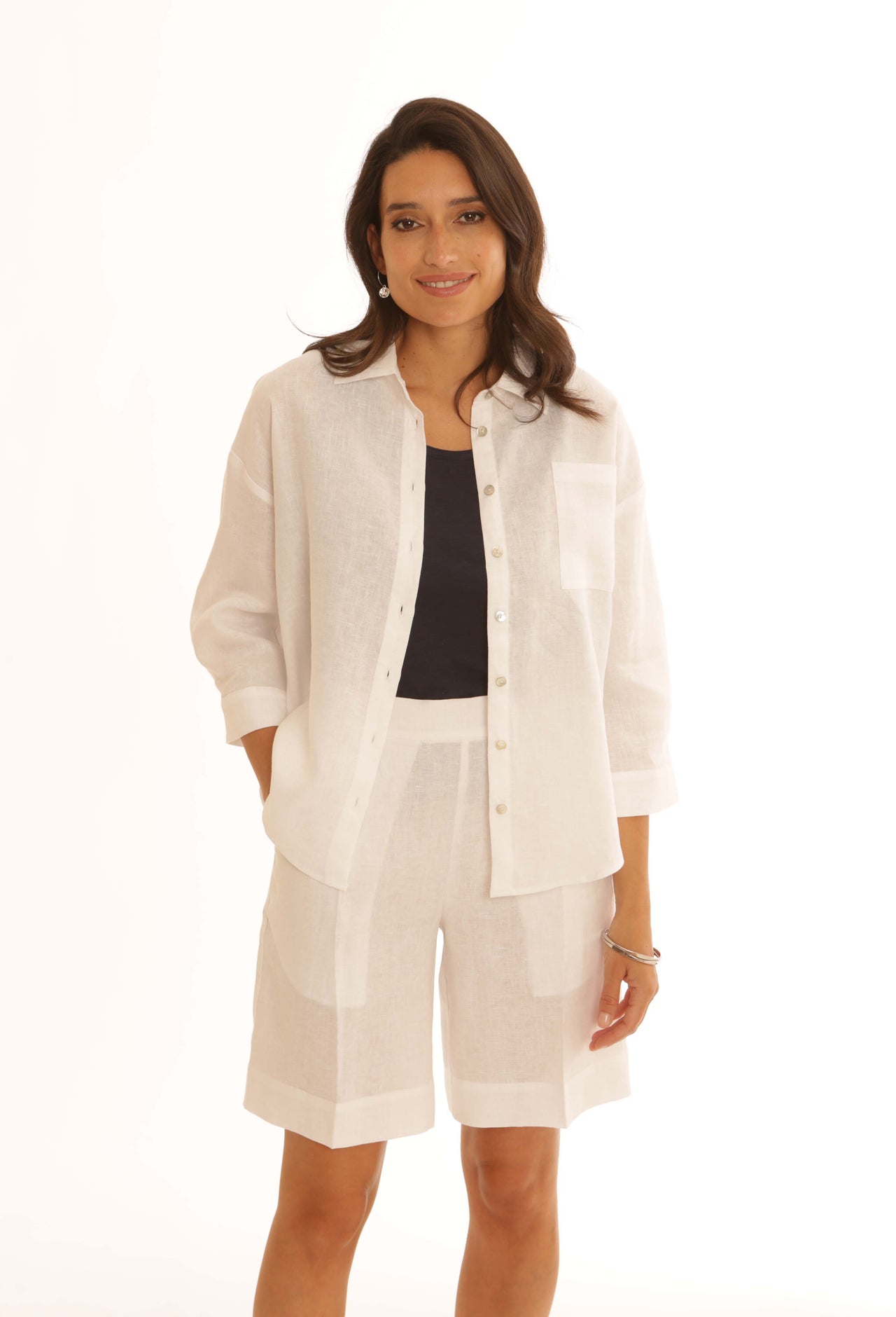 Pomodoro White Linen Shirt