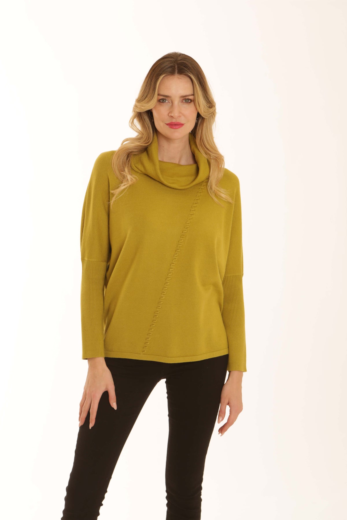 Pomodoro Lime Cowl Neck Jumper