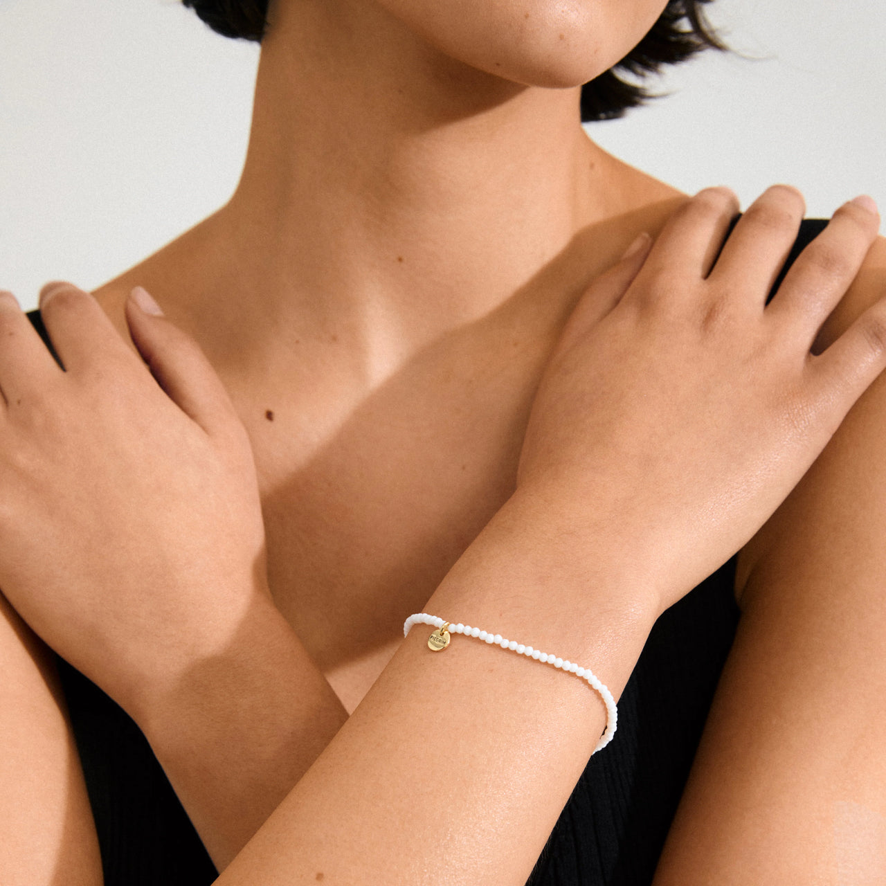 Pilgrim Indie Bracelet Gold & White Plated