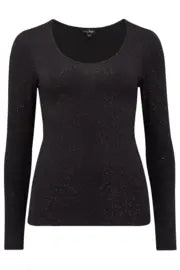 Second Skin Thermal Long Sleeve Top - Black Glitter