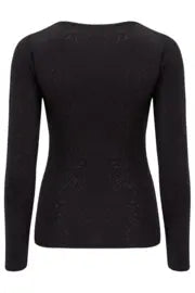 Second Skin Thermal Long Sleeve Top - Black Glitter