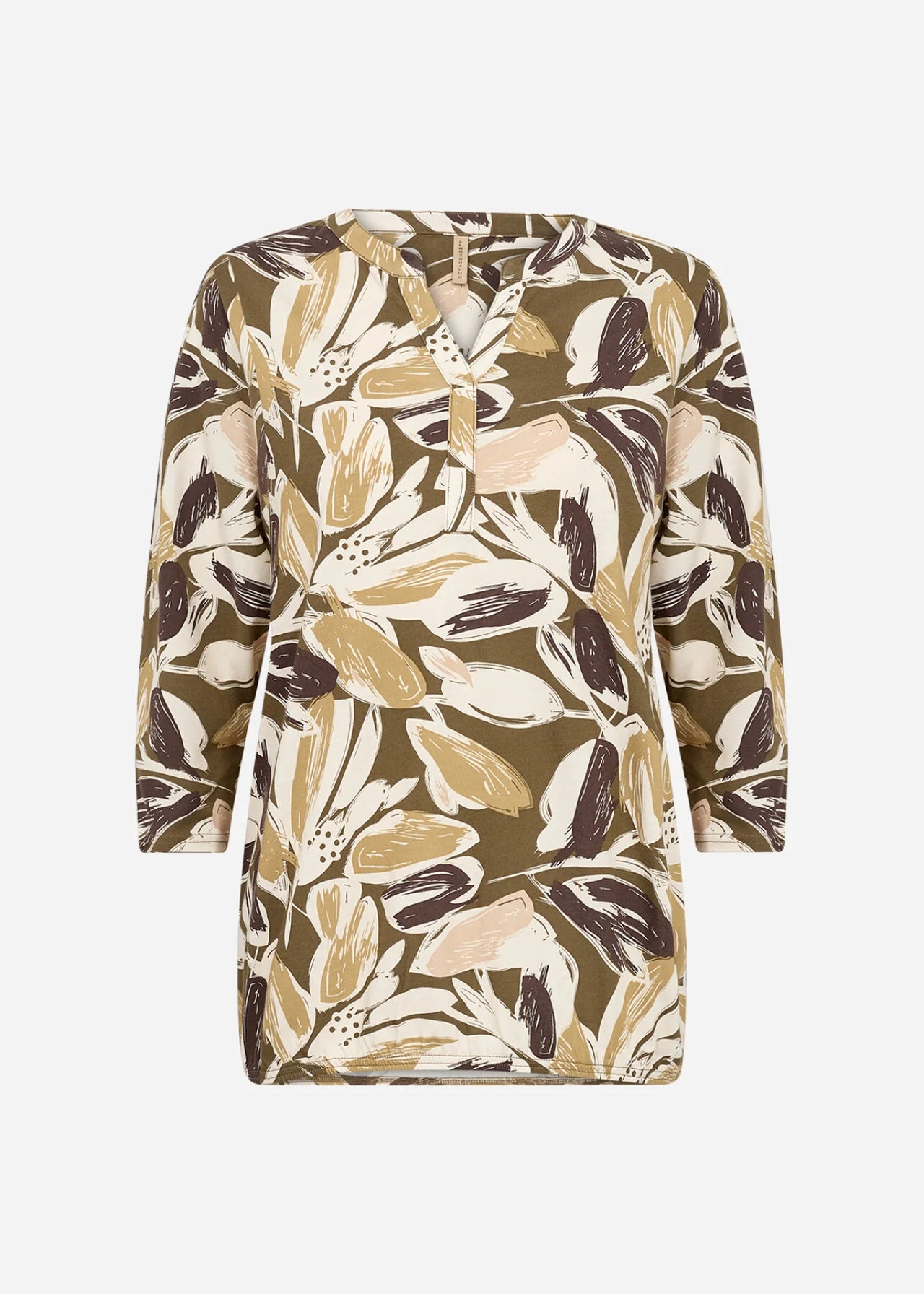 Soya Concept FELICITY Flower Blouse - Misty Olive Combi