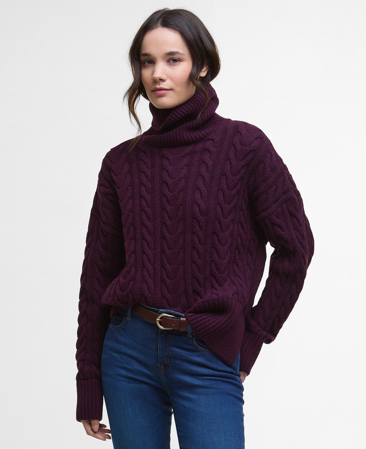 Barbour Embleton Knitted Jumper - Black Cherry