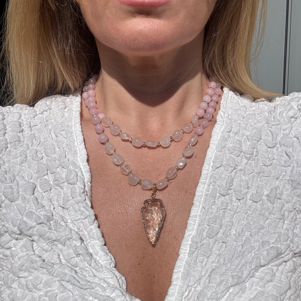 Wild Spirit Rose Quartz Athena Necklace