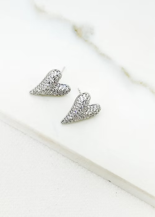 Envy Diamante Heart Earring Silver