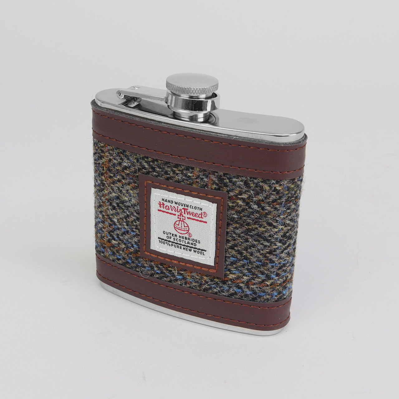 Sophos Brown Harris Tweed 6oz Hip Flask