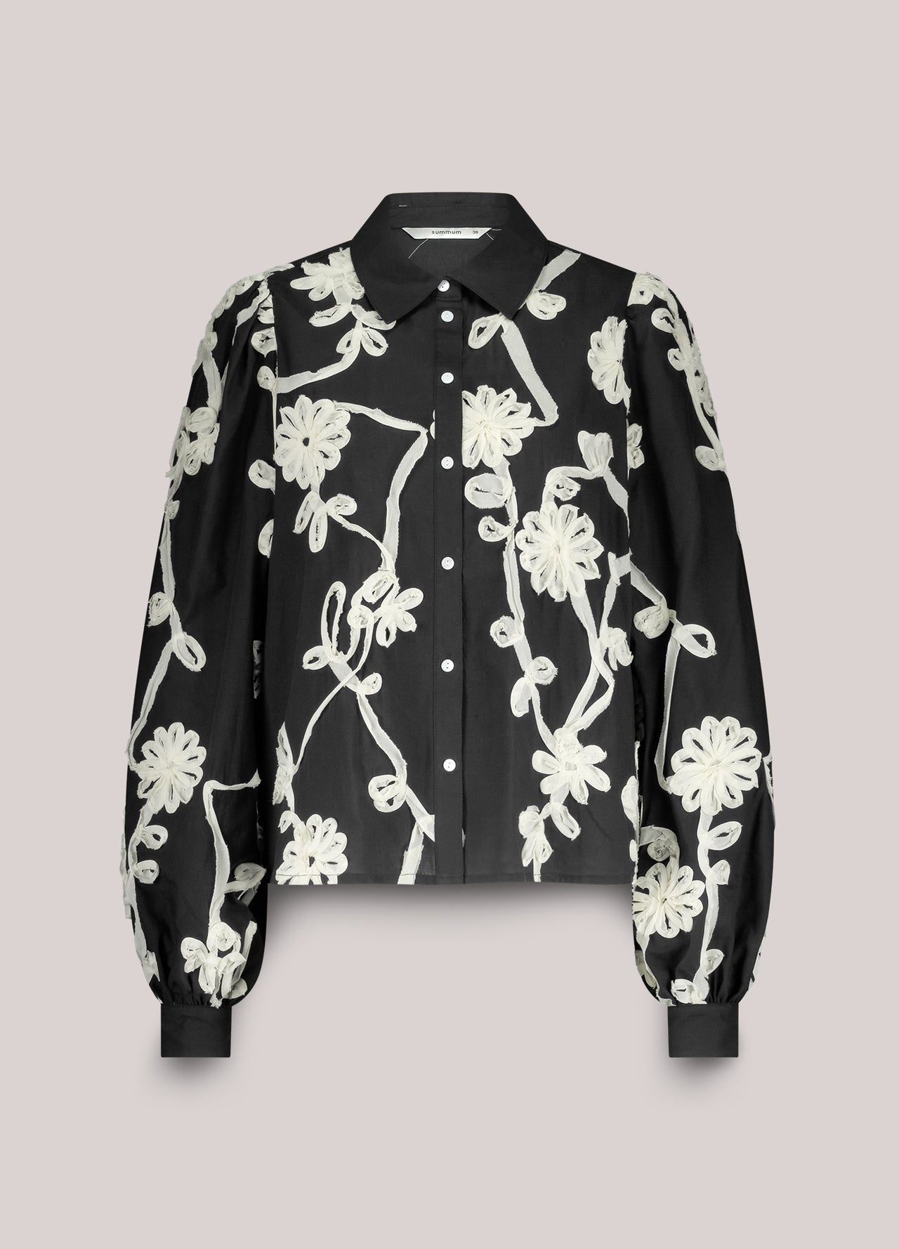 Summum Pattern Voile Blouse - Black