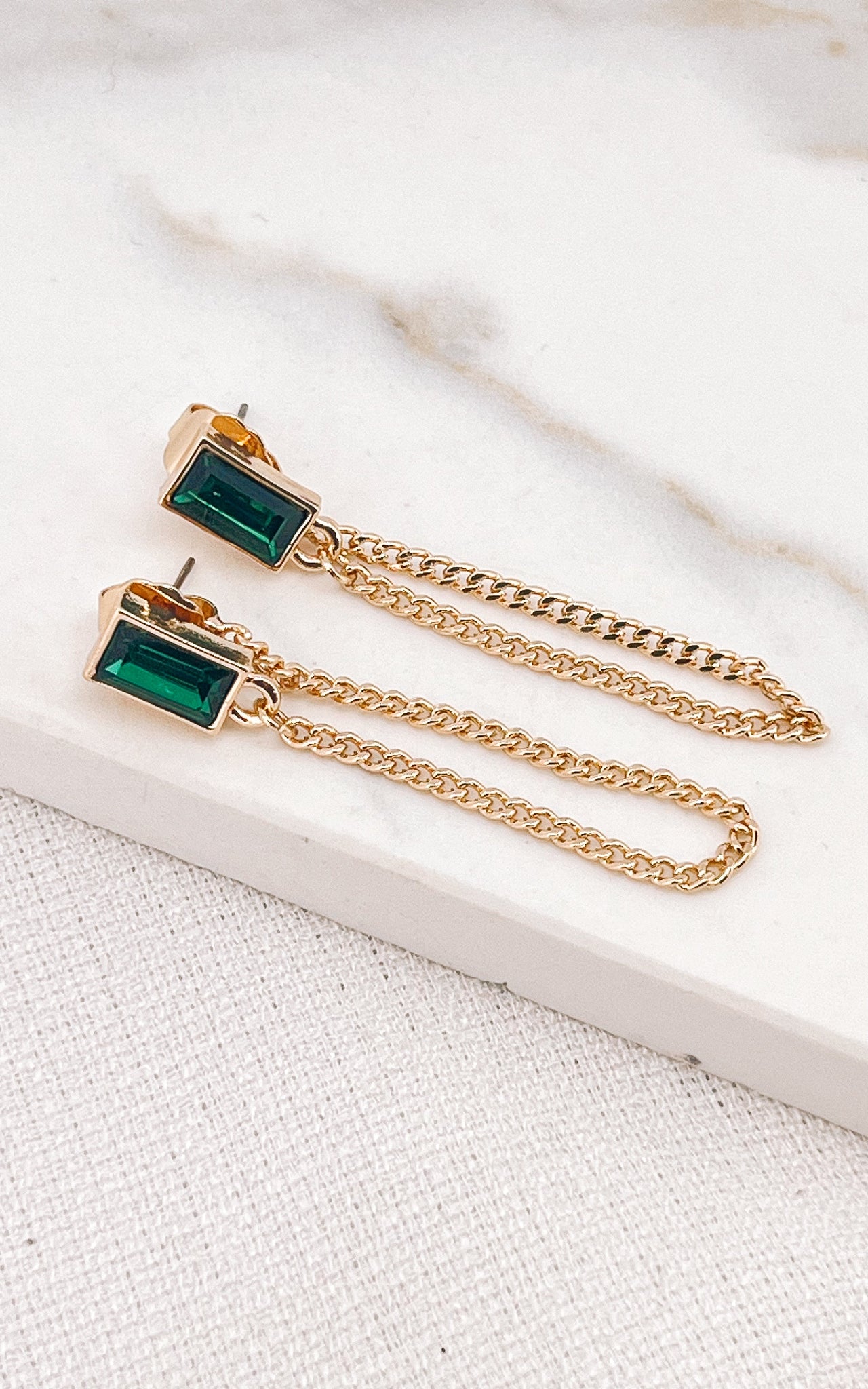 Envy Gold and Green Earrings