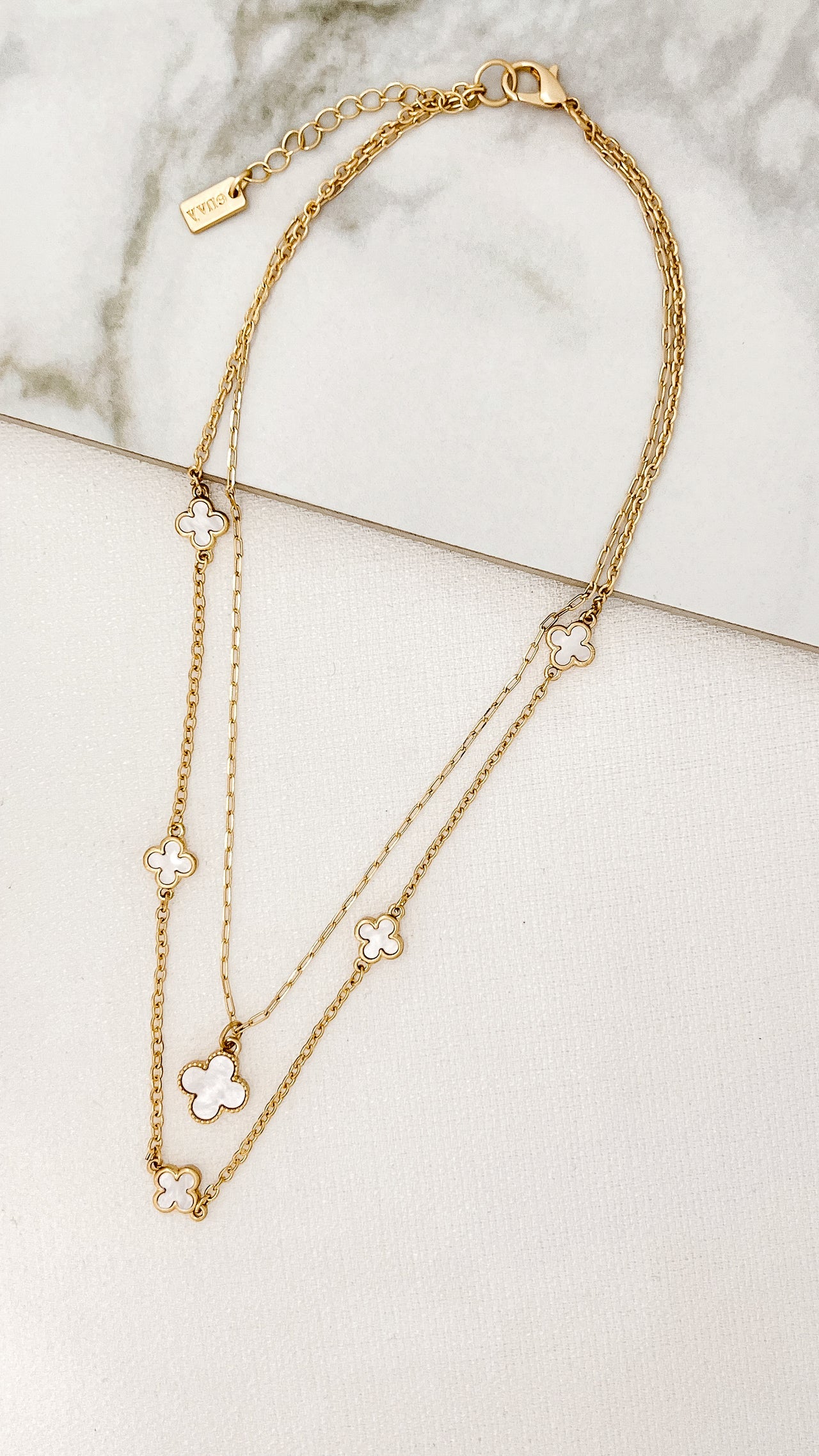 Envy Small White Clover Necklace