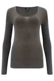 Pour Moi Second Skin Thermal Long Sleeve Top - Charcoal