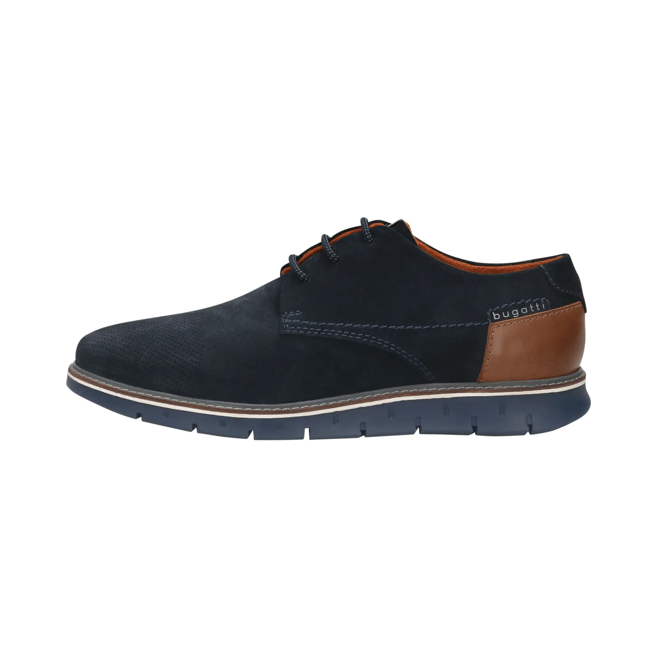 Bugatti Mens Navy Lace Up Suede Shoes