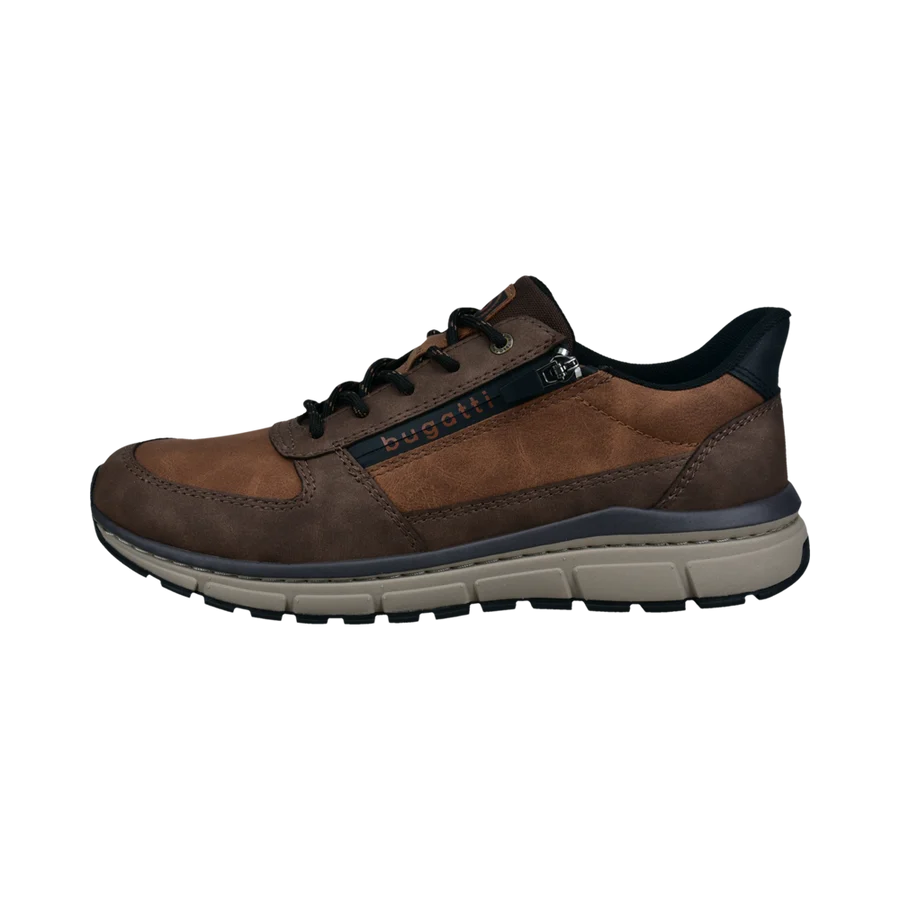 Bugatti Brown Sonic Brown Leather Trainers