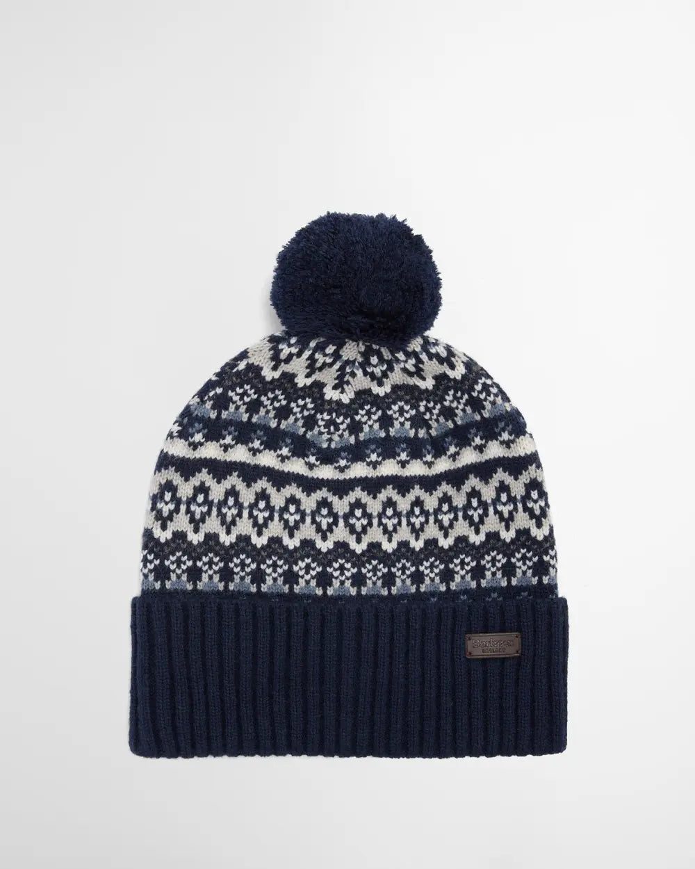 Barbour Marlow Fair Isle Pom Beanie Hat - Navy