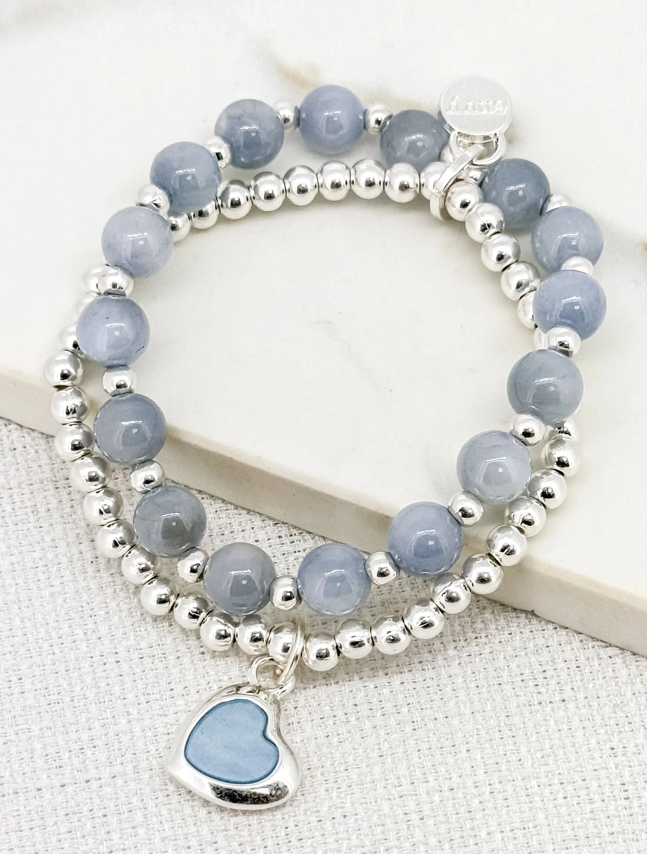 Envy Silver & Blue Heart Bracelet