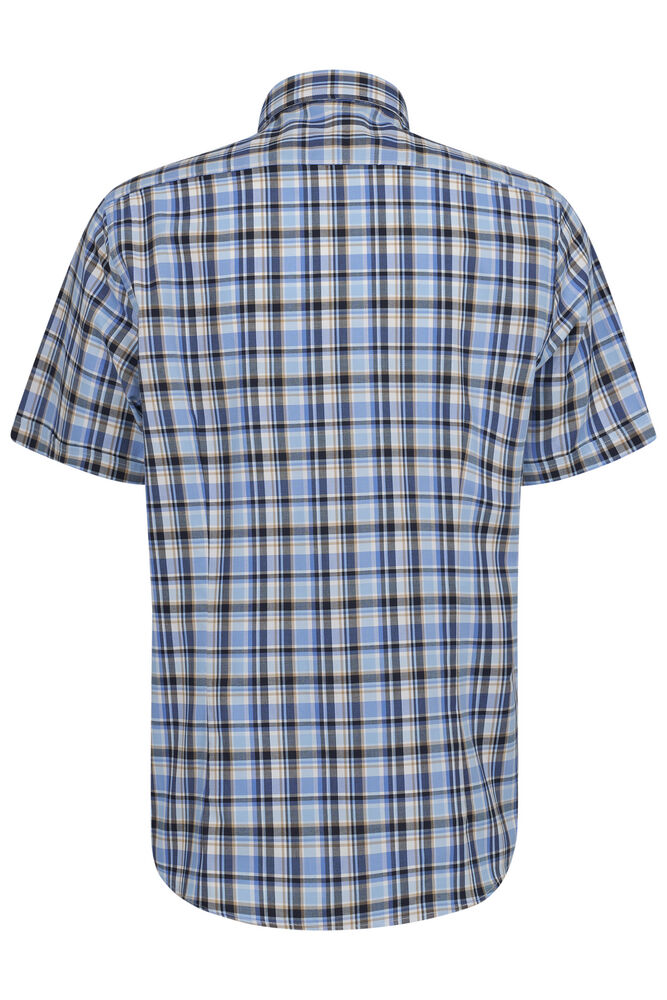 Bugatti Taupe Check Short Sleeve Shirt
