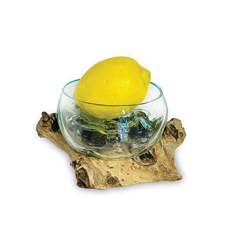 Makasi Root With Glass Fruit Bowl Tiny