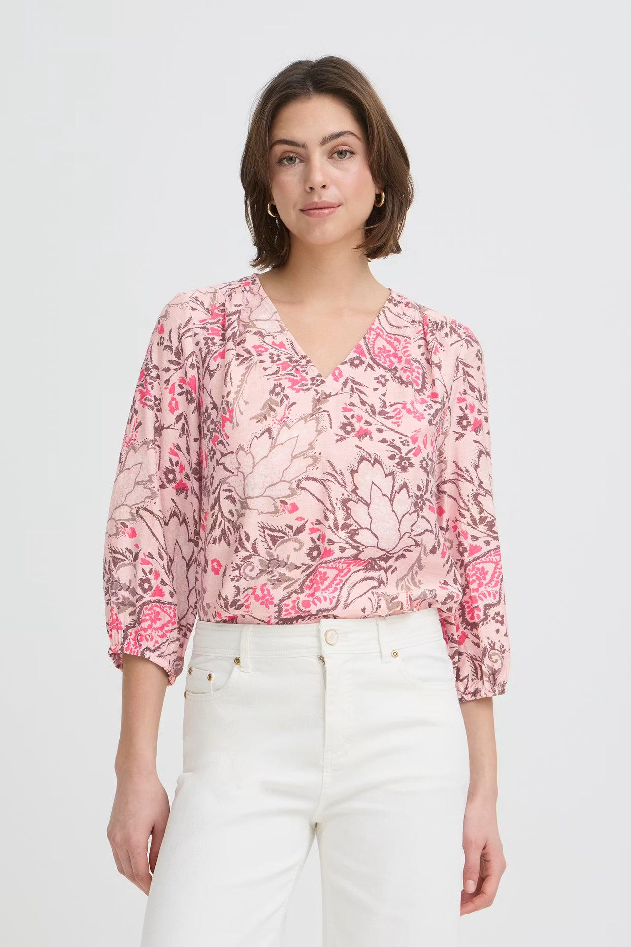 Fransa ARIANA Blouse - Bouquet Lotus