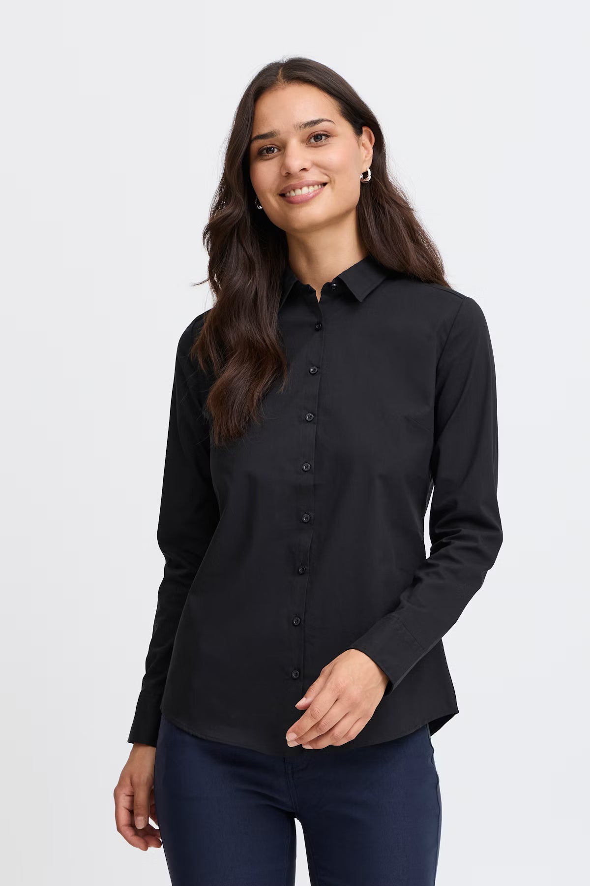 Fransa Long Sleeved Shirt - Black