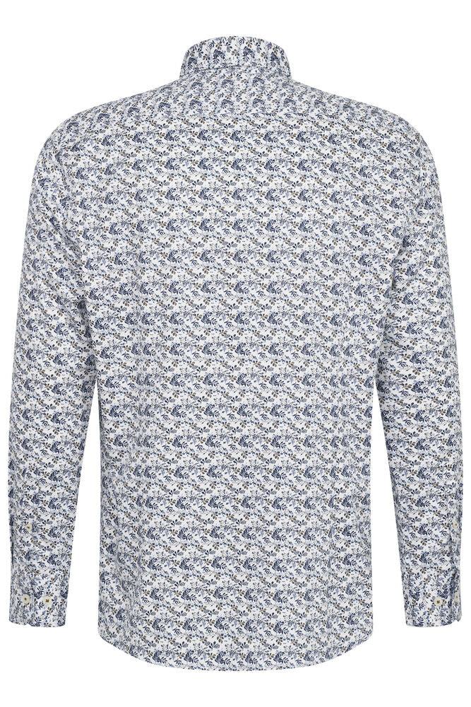 Bugatti Blue Floral Long Sleeve Shirt