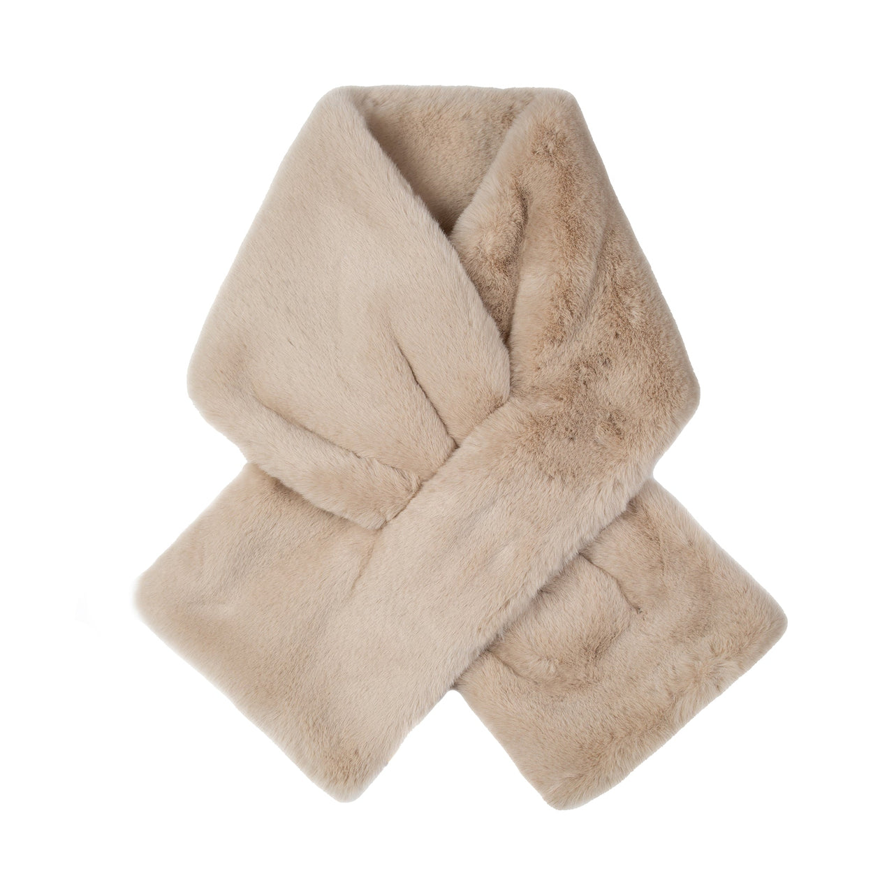 DENTS Women's Faux Fur Pull-Through Scarf - Natural