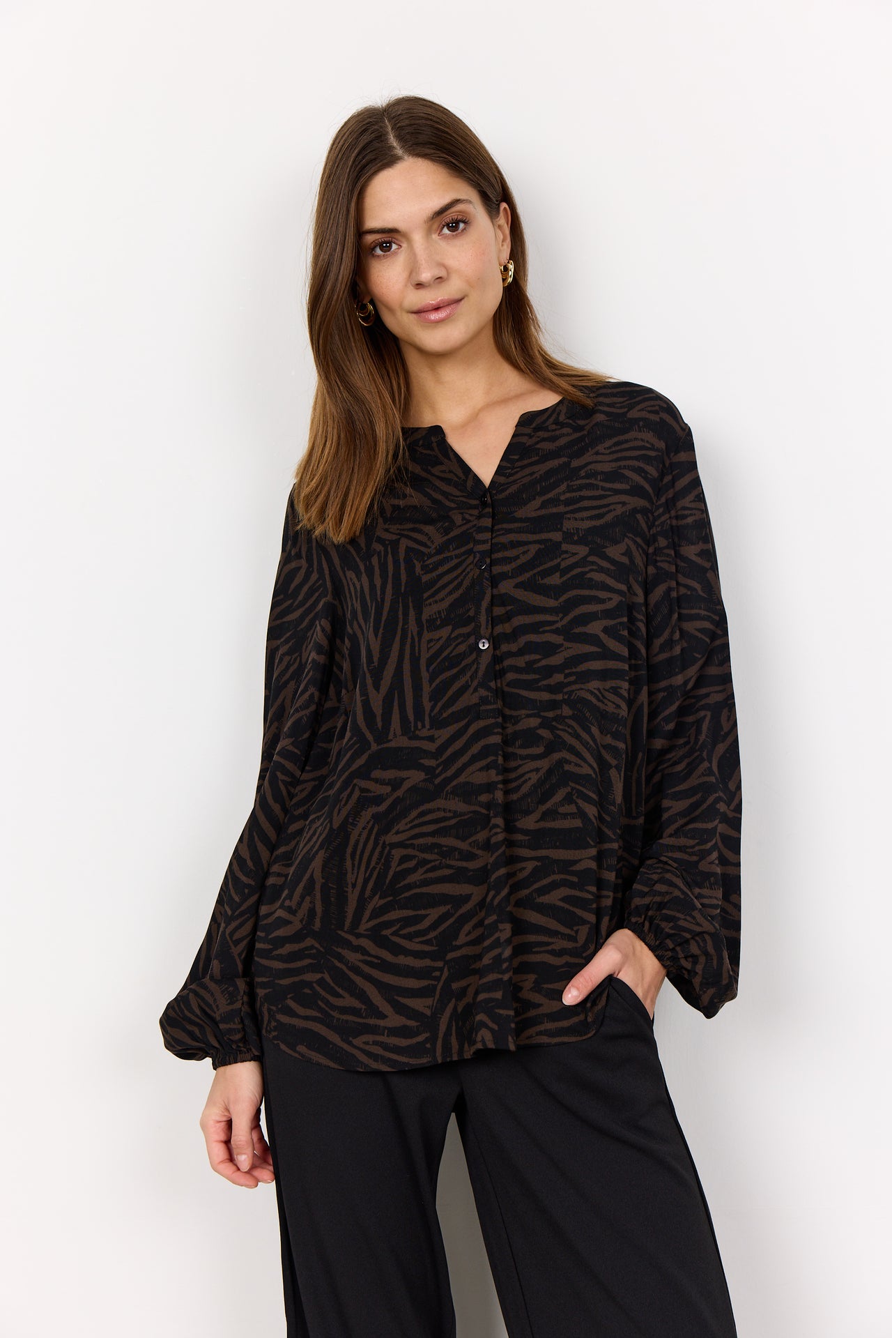 Soya Concept SADE 2 Blouse - Hot Fudge Combi