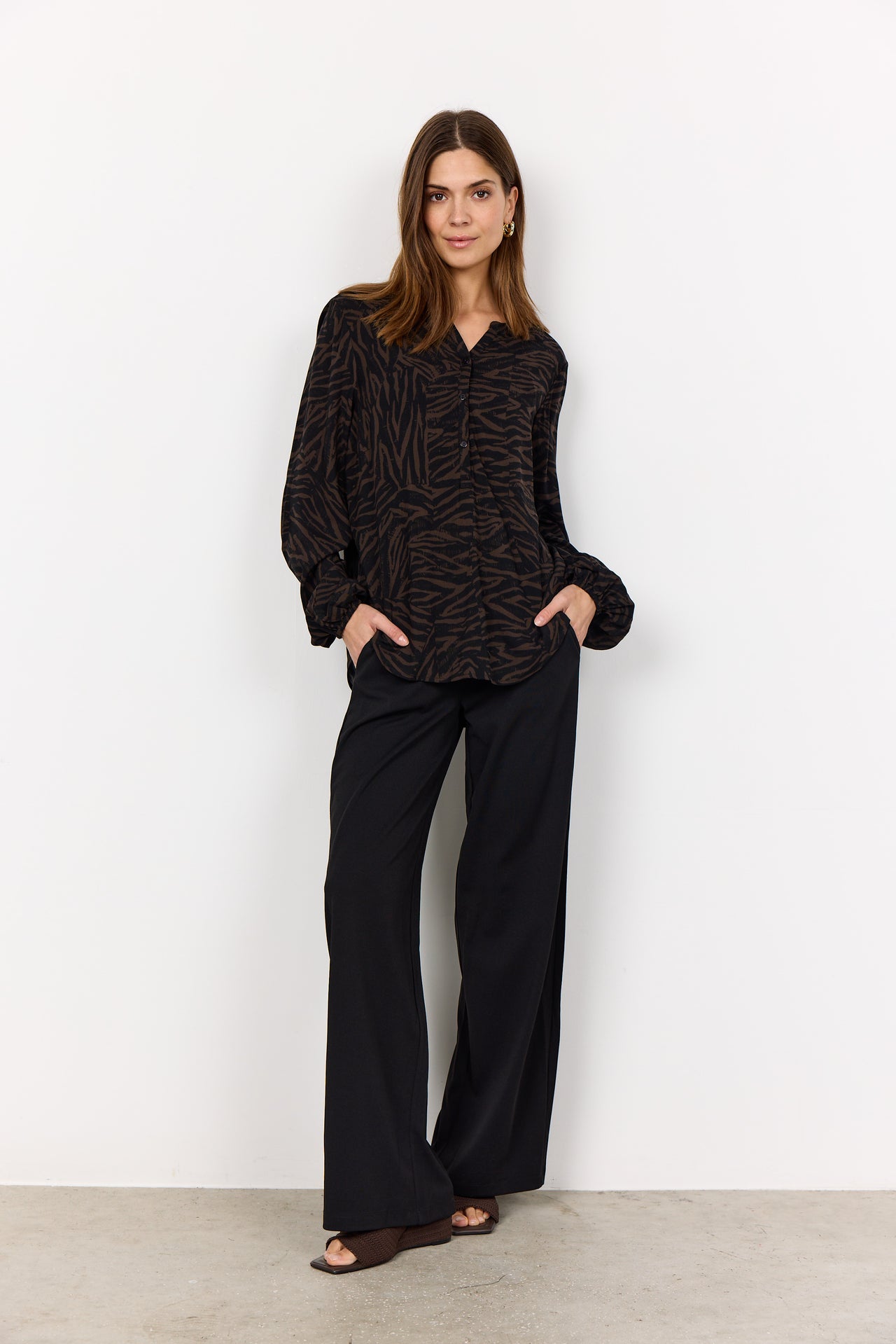 Soya Concept SADE 2 Blouse - Hot Fudge Combi