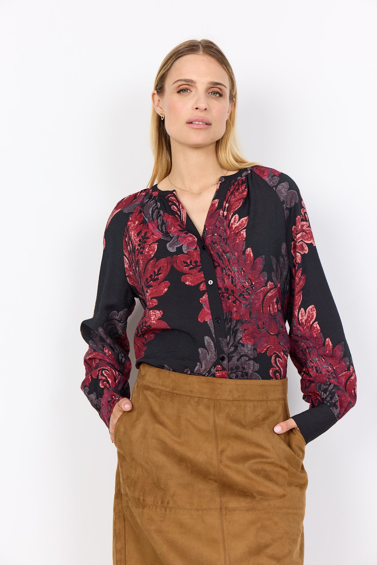 Soya Concept VAIKE Shirt - Red Combi