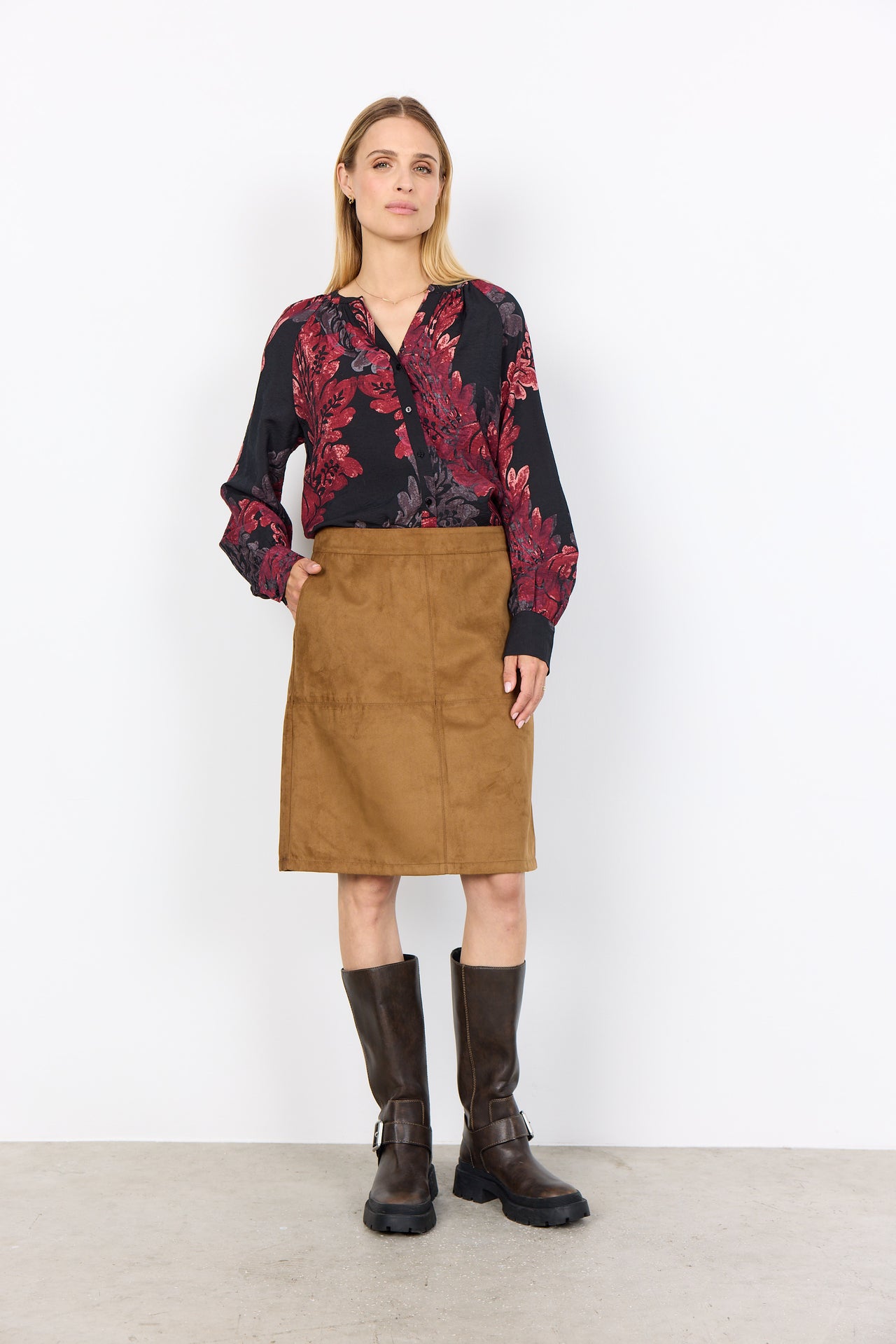 Soya Concept VAIKE Shirt - Red Combi