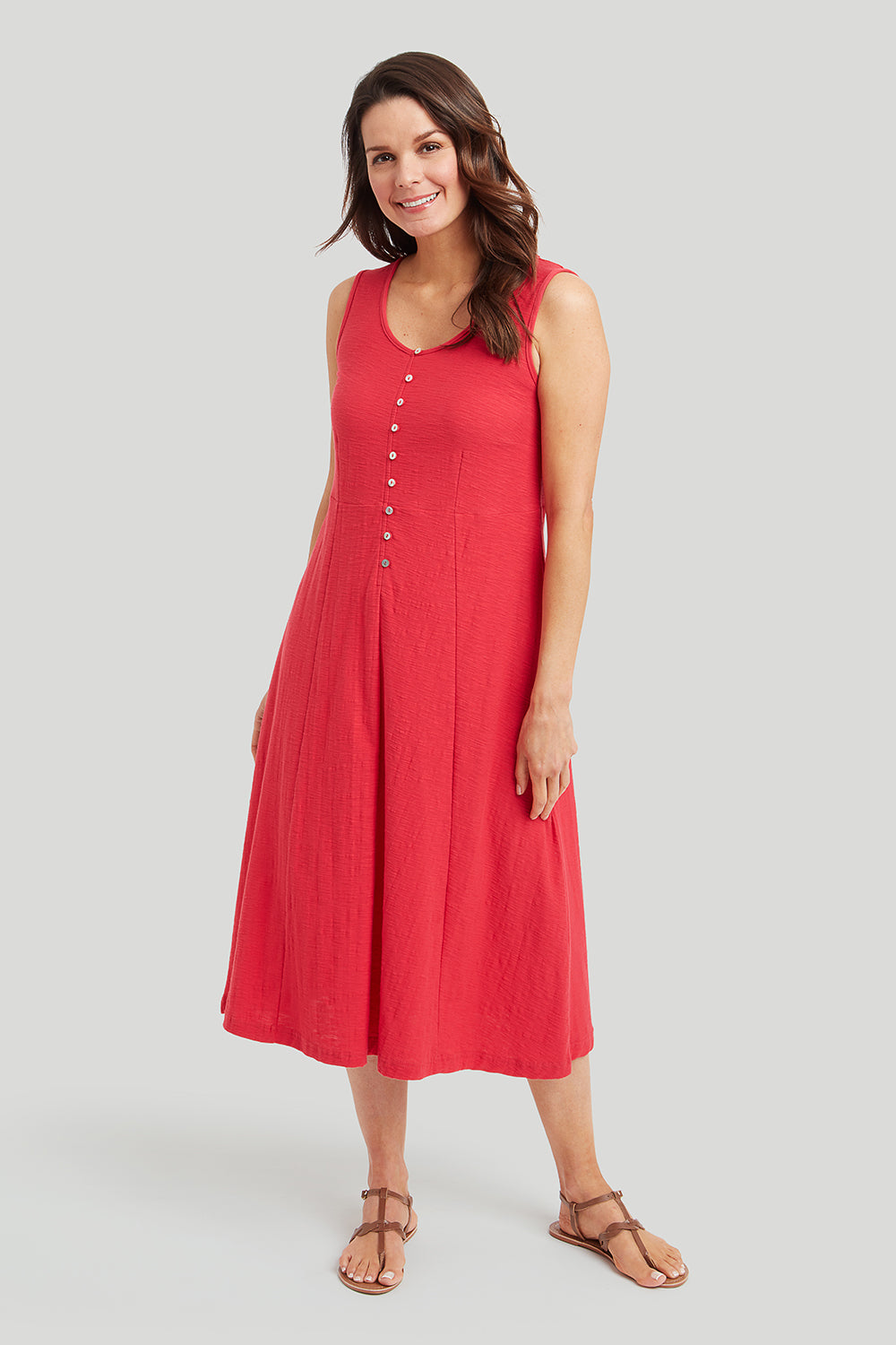 Adini Lutari Organic Solid Dress - Red