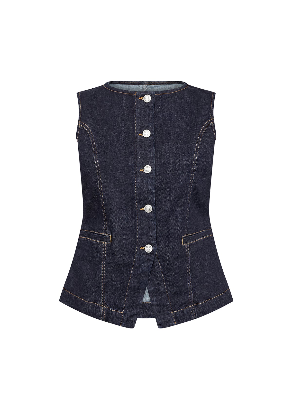 Soya Concept Kimberly Waistcoat - Raw Blue Denim