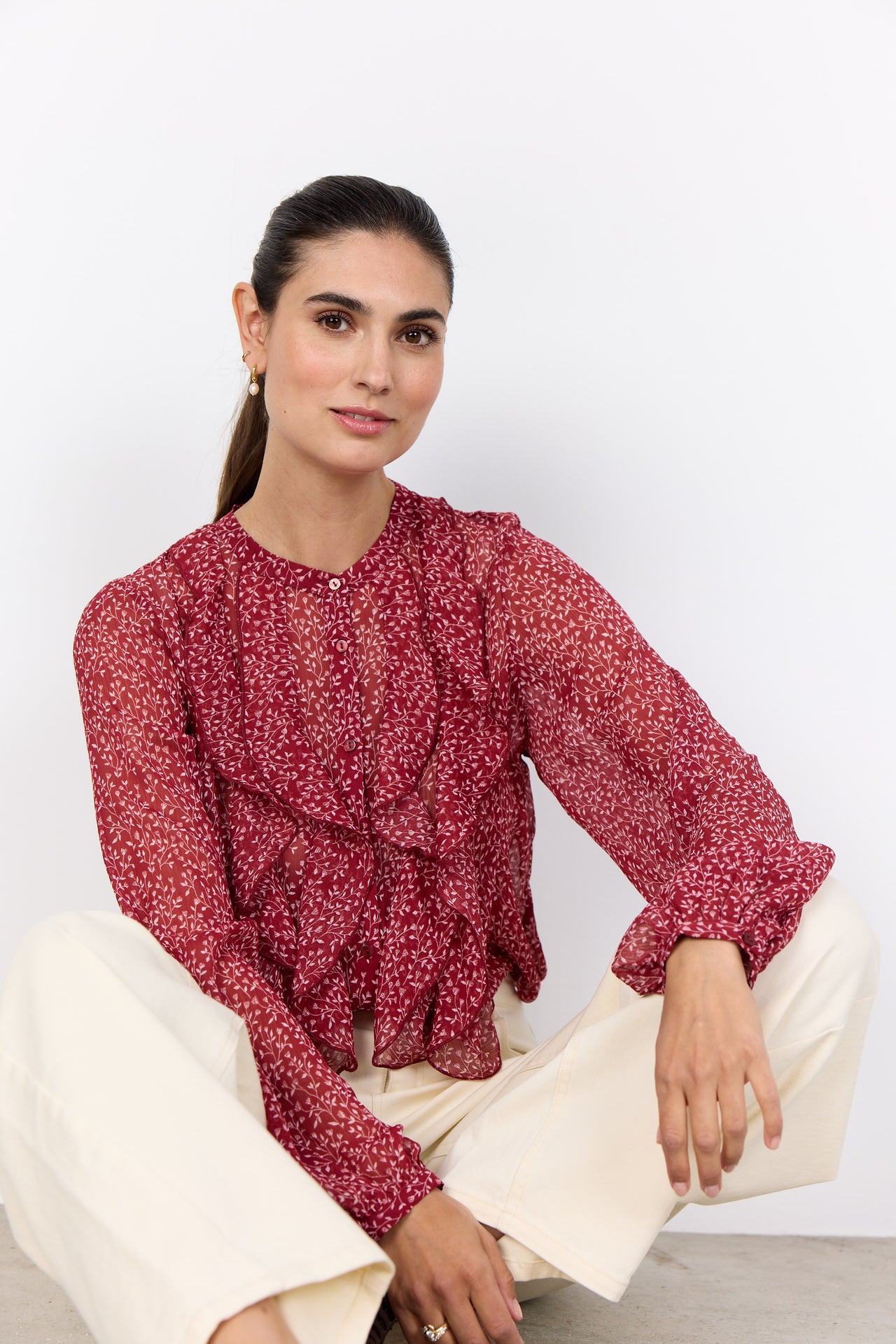 Soya Concept Bebbie Shirt - Dark Red Combi
