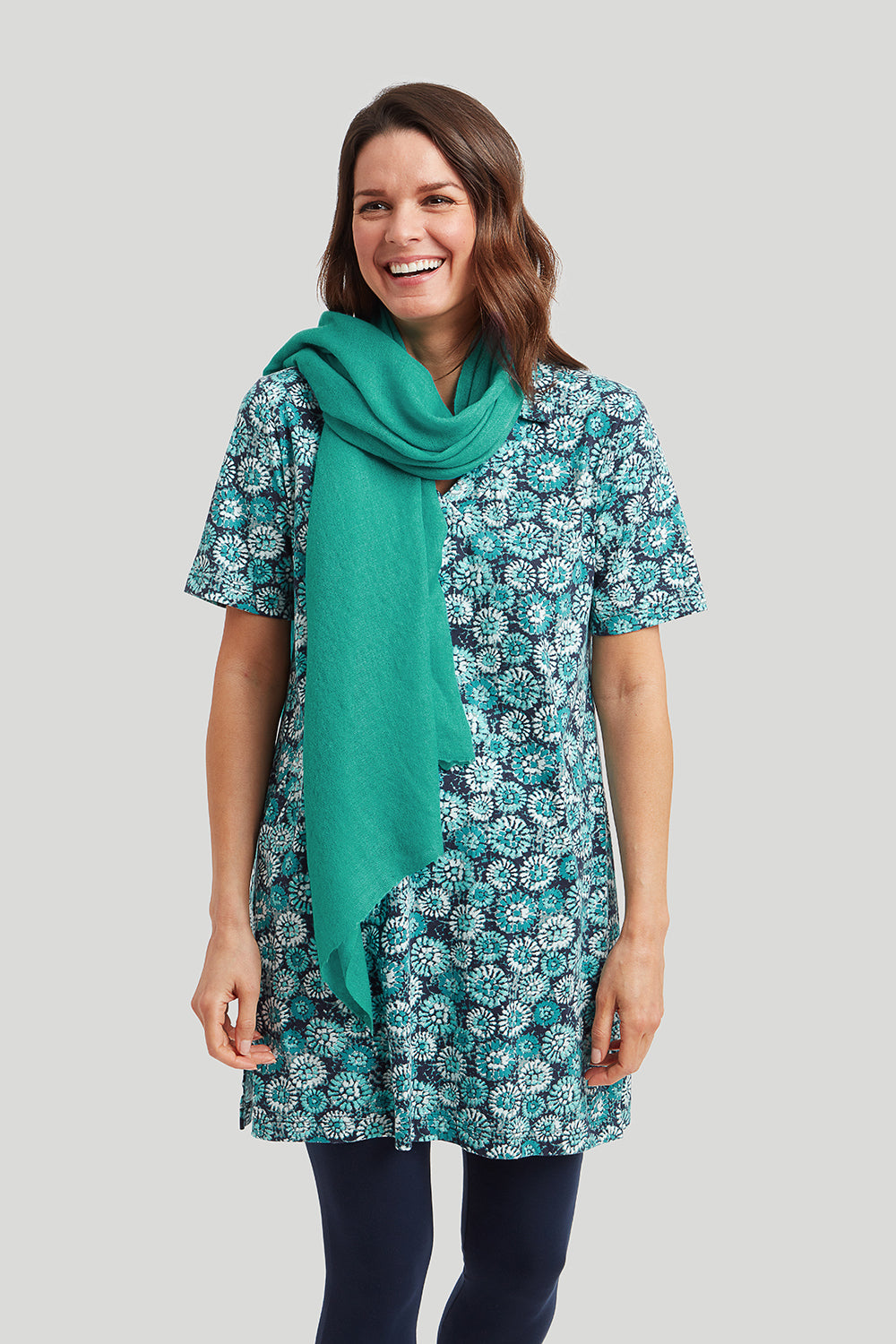 Adini Skye Silk Blend Shawl - Turquoise