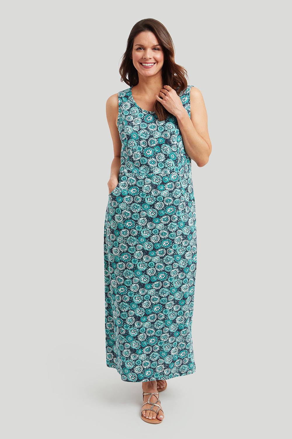 Adini Tammie Summer Batik Dress - Turquoise Mix