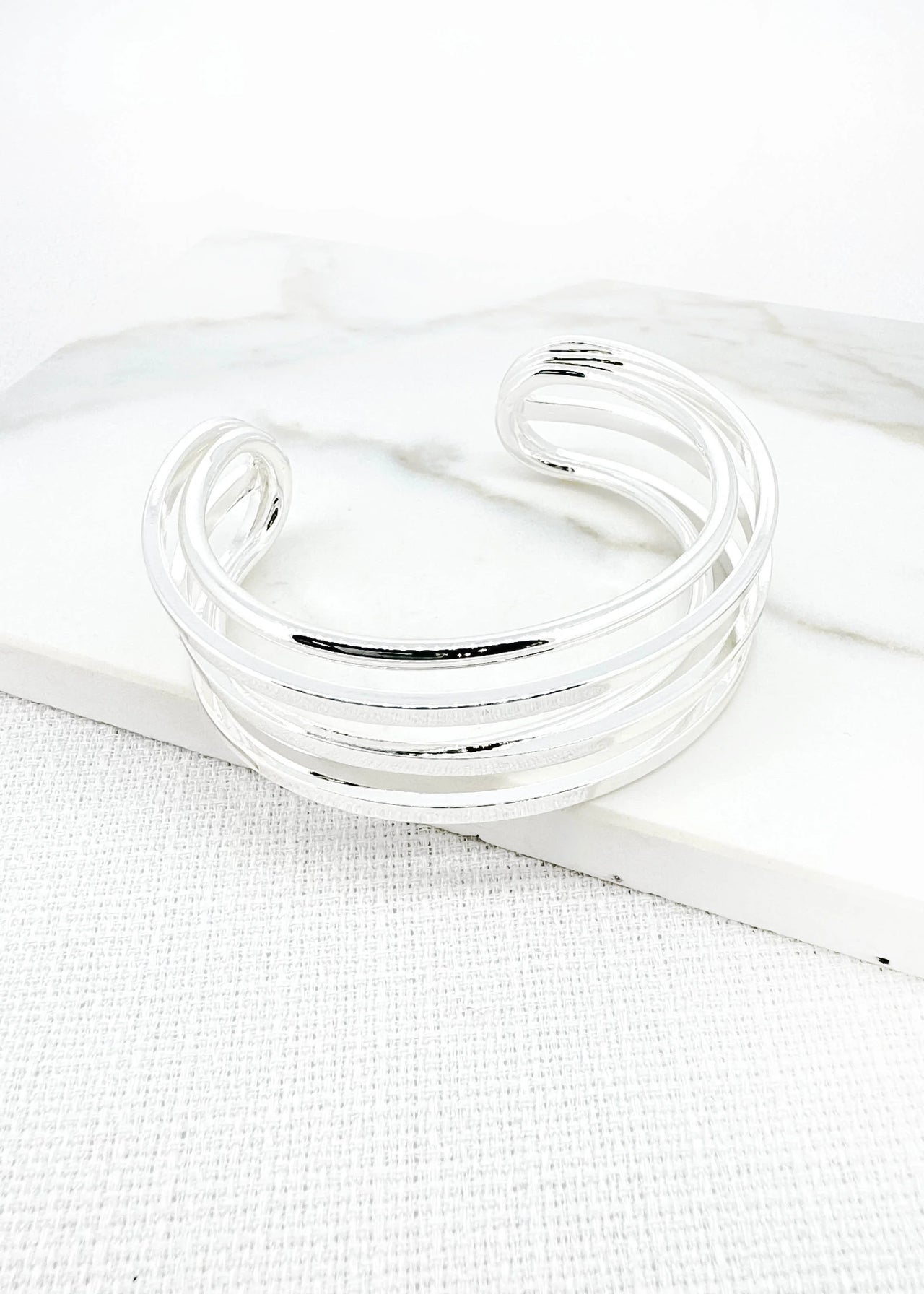 Envy Silver Cuff Bangle Bracelet