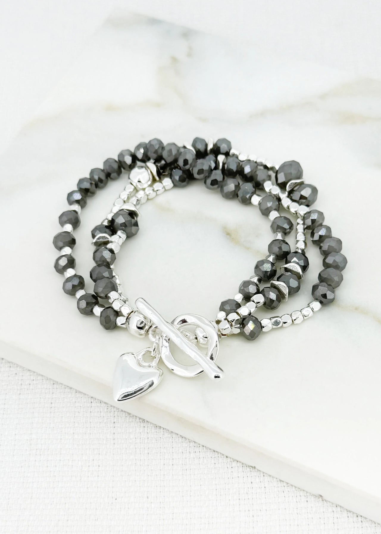 Envy Silver Beaded Layer Bracelet