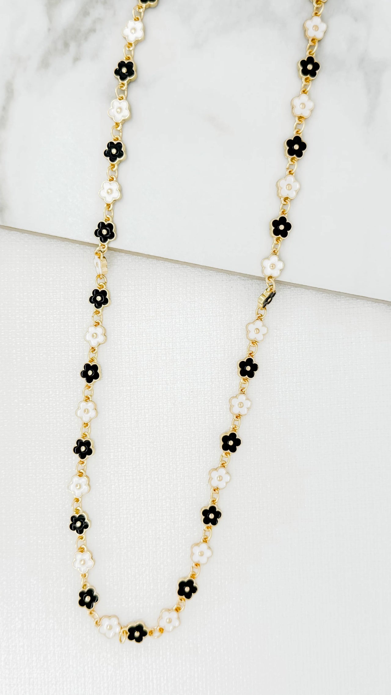 Envy Long Flower Necklace - Gold