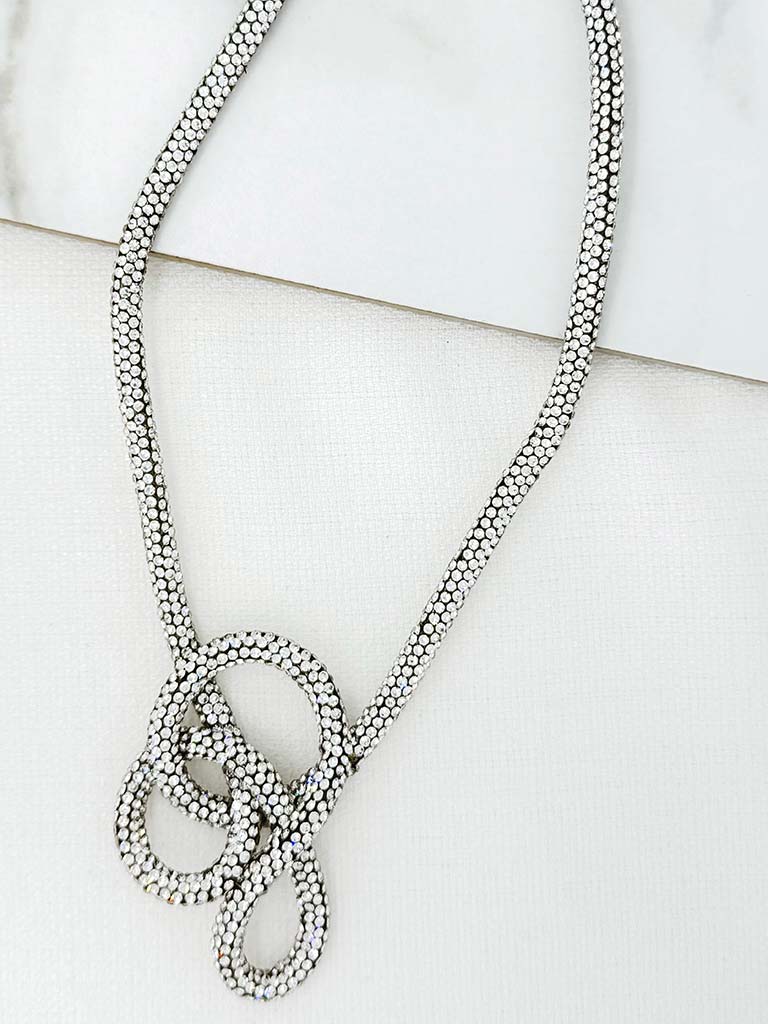 Envy Envy Shimmer Knot Necklace - Silver